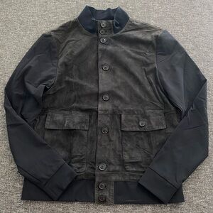 RRD Roberto Ricci Designs Suede Leather Jacket Black and Navy